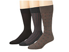 Cole Haan - Diamond Rows/Flat/Double Plaid Crew 3 Pack (Khaki)