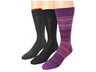 Cole Haan - Gradient Stripe/Flat/Double Pip Crew 3 Pack (Purple Reign)
