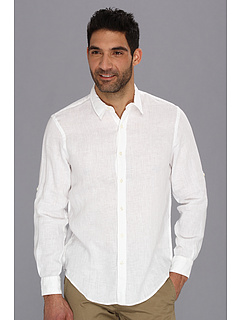 Perry Ellis Solid Linen L/S Shirt Bright