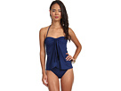 LAUREN Ralph Lauren - Laguna Solids Flyaway Strapless Swimsuit (Bright Indigo)