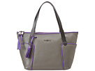 Cole Haan - Parker Colorblock Small Zip Top Shopper (Dark Gull Grey/Purple)