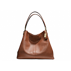 COACH Madison Phoebe Leather Shoulder Bag Chestnut