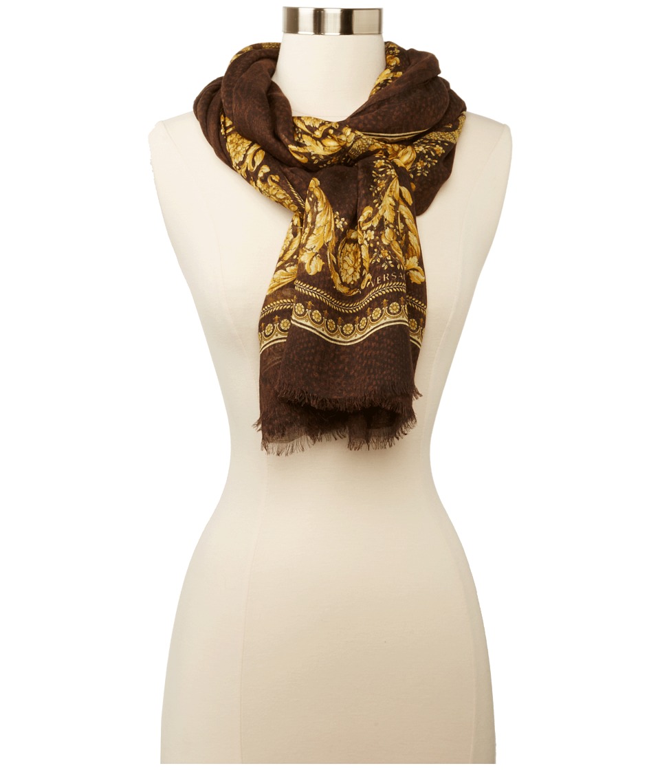 Versace Crowning Achievement Shawl (Brown) Scarves