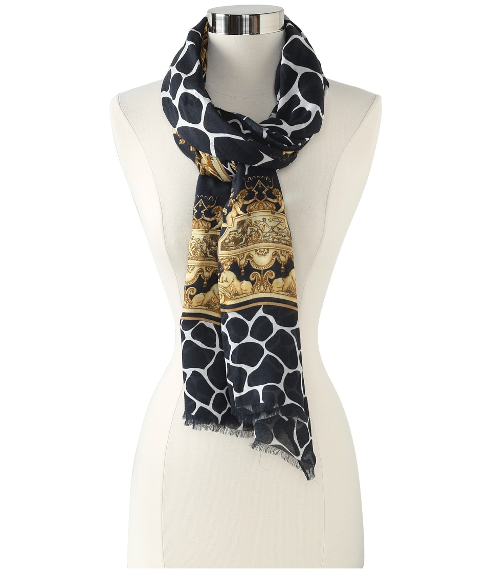 Versace Anonciada Shawl (Black) Scarves