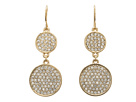 LAUREN Ralph Lauren - Small Medium Pave Disk Drop Earrings (Gold/Crystal)
