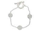 LAUREN Ralph Lauren - 7 1/2 Chain w/Small Pave Disk Illusion w/Ring Toggle Bracelet (Silver/Crystal)
