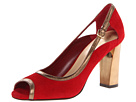 Cole Haan - Corinne OT Pump (Velvet Red Suede/Old Gold Metallic)