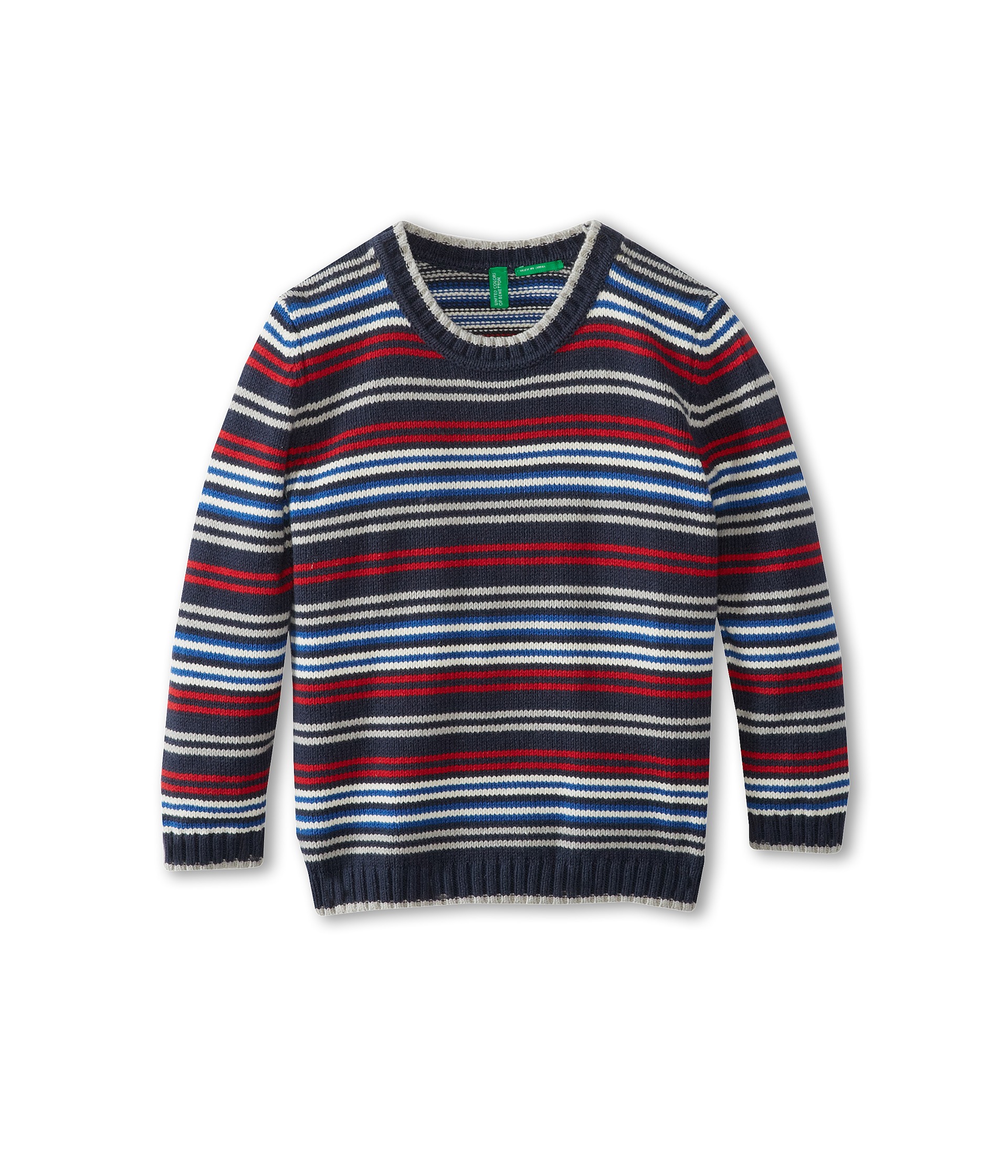 United Colors Of Benetton Kids Boys L S Cotton Crew Stripe Sweater 