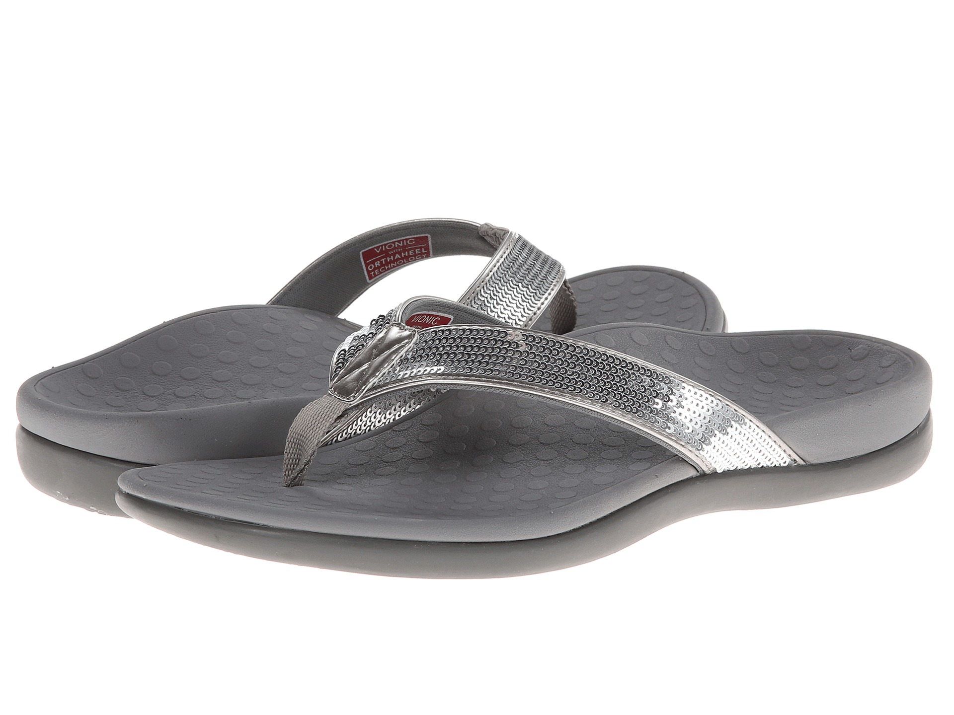 Find vionic flip flops The Orthotic Shop is the place to get shoes for orthotics. Specializing in Orthotic Insoles, Sandals, Shoes & Slippers that provide arch support and help relieve plantar fasciitis foot / heel pain. We also carry diabetic footwear and healthy socks.