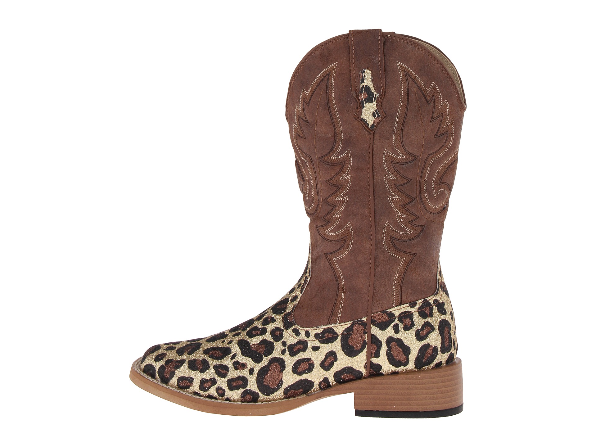 Roper Leopard Glitter Boot Brown, Shoes | Shipped Free at Zappos