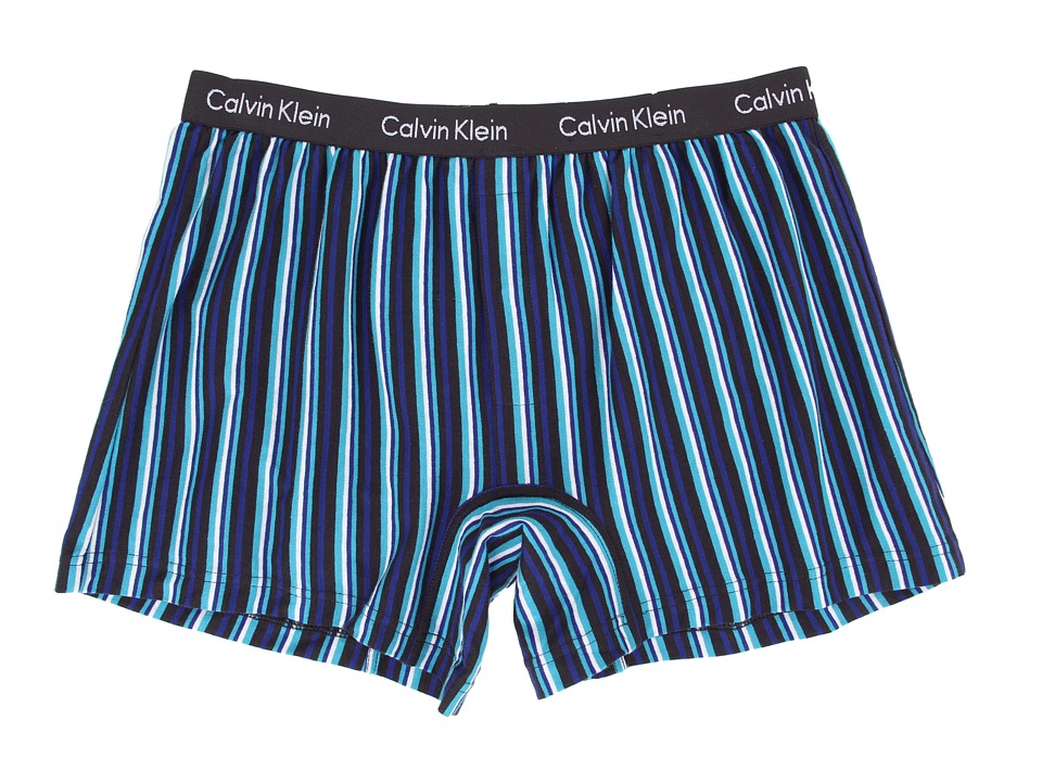 Calvin Klein™ presents a comfy knit boxer in a modern slim fit. Soft cotton jersey boxer boasts a slim fit and shorter length for wear under close-fit pants. Low rise. Signature logo elastic waistband. Snap fly. 100% cotton. Machine wash cold, tumble dry low. Imported. $19