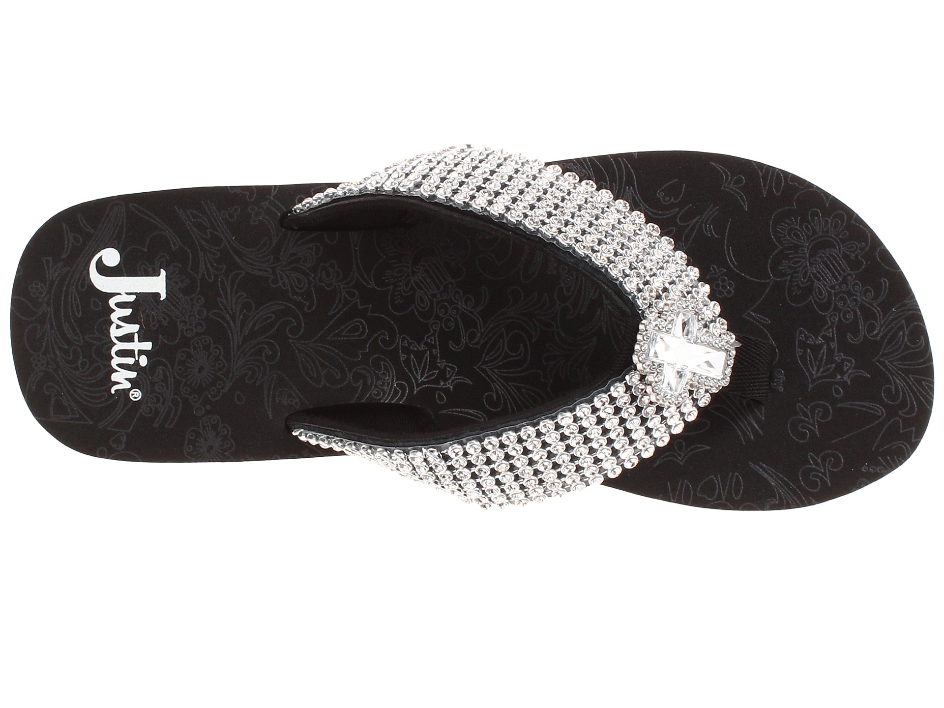 Justin Crystal Cross And Chain Rhinestone Flip Flop | Shipped Free at ...