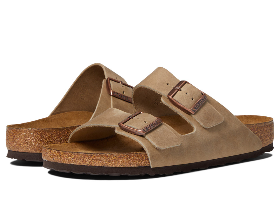 Birkenstock Arizona Soft Footbed Leather (Unisex) (Tobacco) Sandals