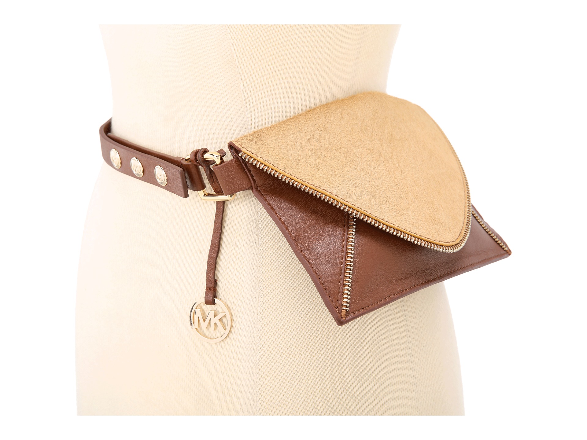 michael michael kors michael kors envelope belt bag with zipper trim ...