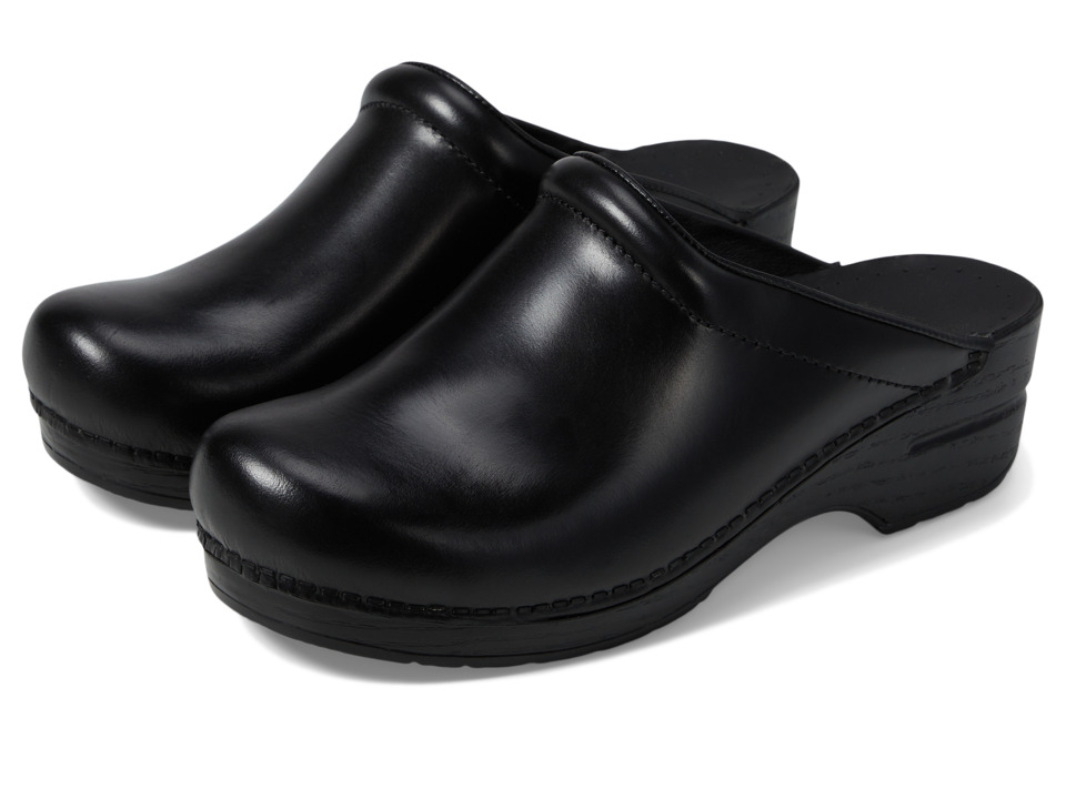 Dansko Sonja Black Cabrio Womens Clog Shoes