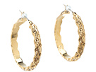 LAUREN Ralph Lauren - Large Woven Textured Clickit Hoop Earring (Gold)