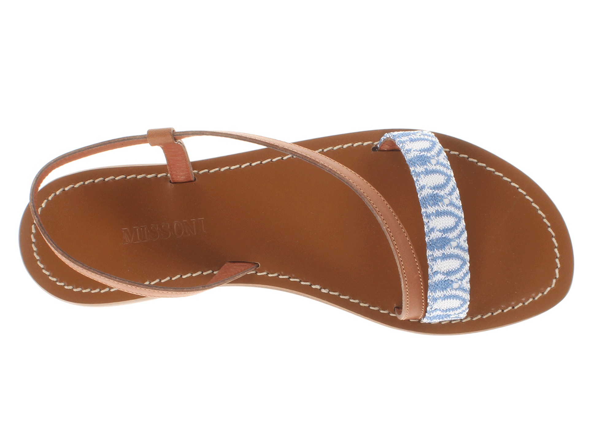 Missoni Crochet And Leather Sandal Blue Multi | Shipped Free at Zappos