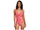 LAUREN Ralph Lauren - Matira Paisley Shirred Surplice Underwire Tank (Island Pink Multi)