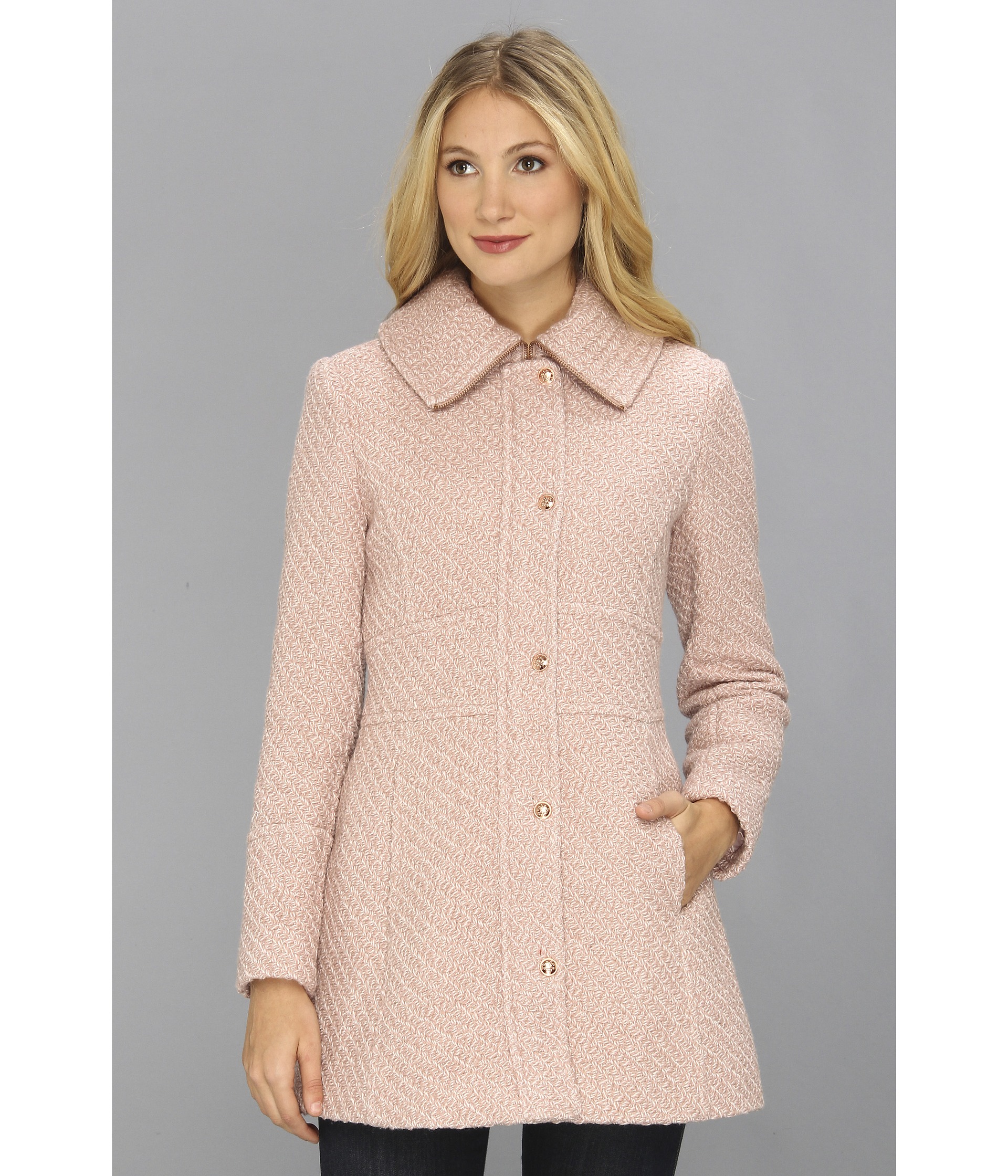 Jessica Simpson Textured Wool Coat | Shipped Free at Zappos