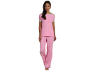 LAUREN Ralph Lauren - The Breakers S/S Long Pant PJ Set (Resort Stripe Pink)