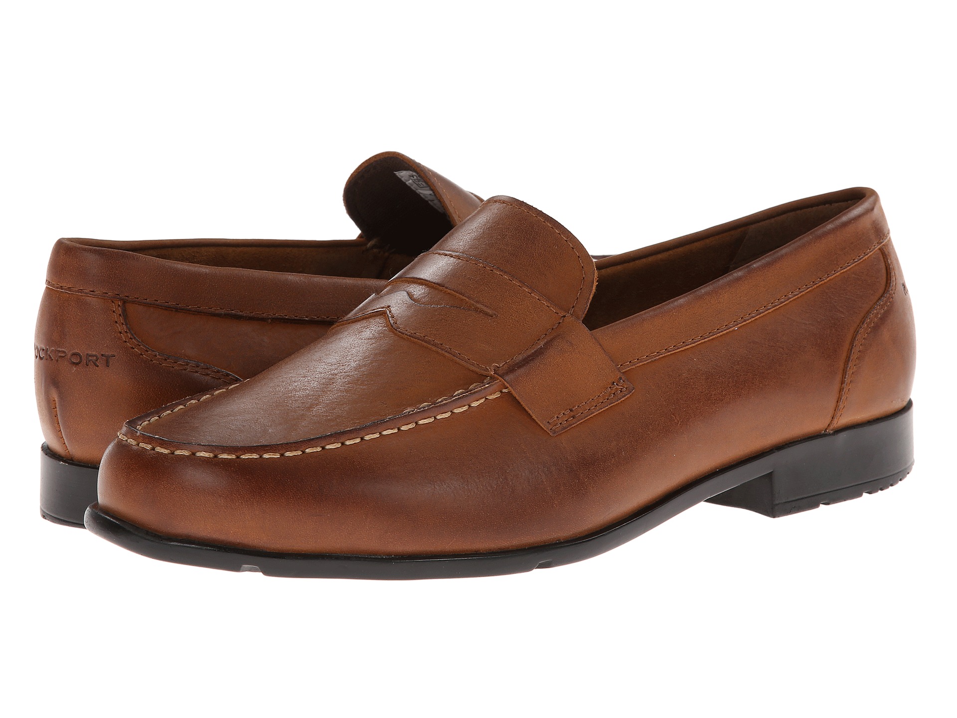 Rockport Classic Loafer Lite Penny Caramel - Zappos Free Shipping ...