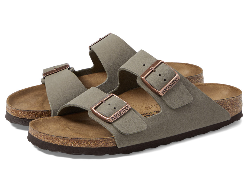 Birkenstock - Arizona - Birkibuc (Unisex) (Stone Birkibuc) Sandals
