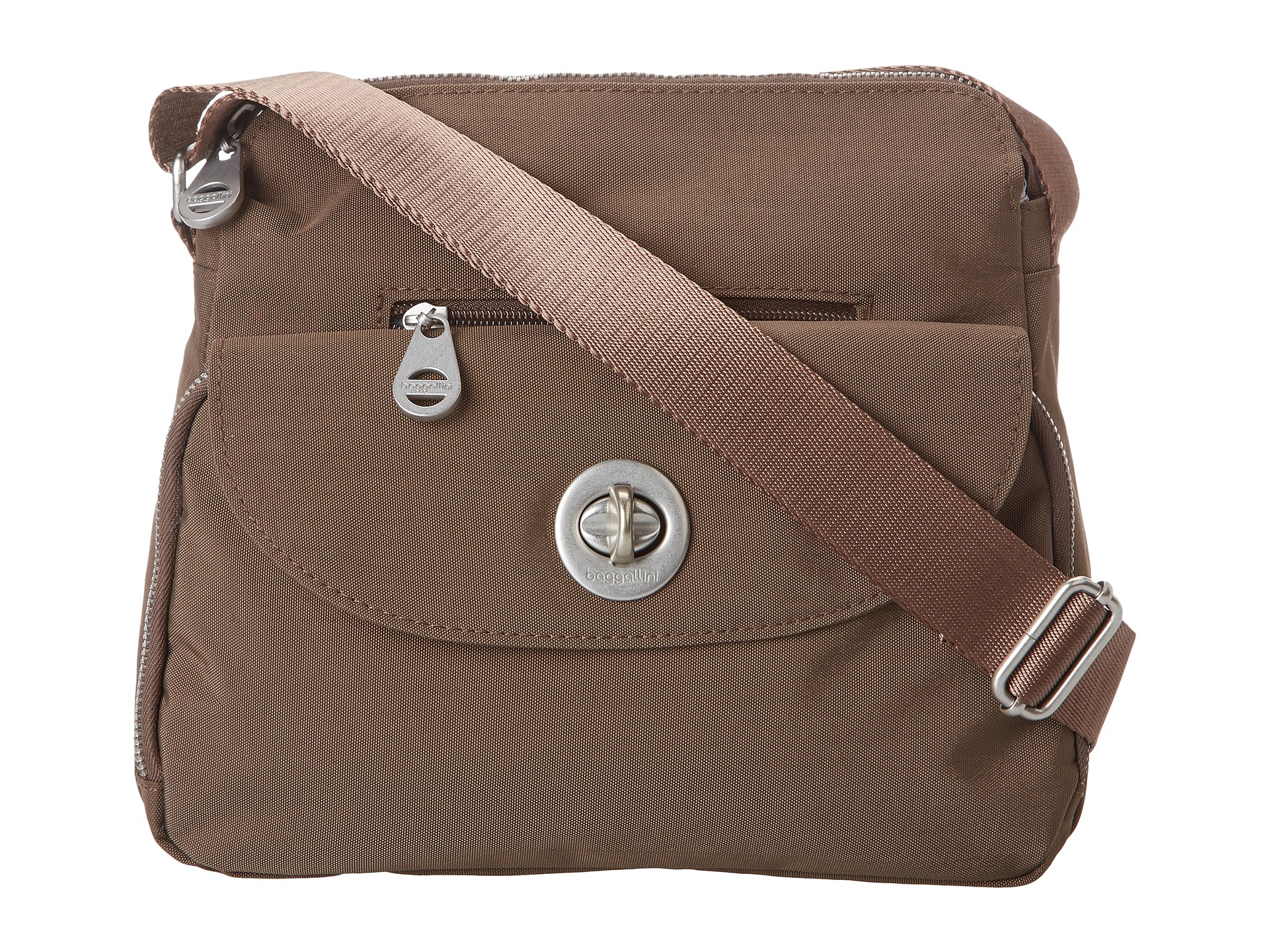 Baggallini Provence Crossbody Mushroom/Caspian Blue Free