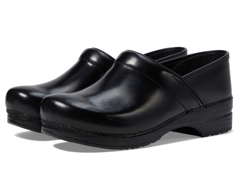 Dansko Professional Leather Mens Black Cabrio Leather Mens Clog Shoes