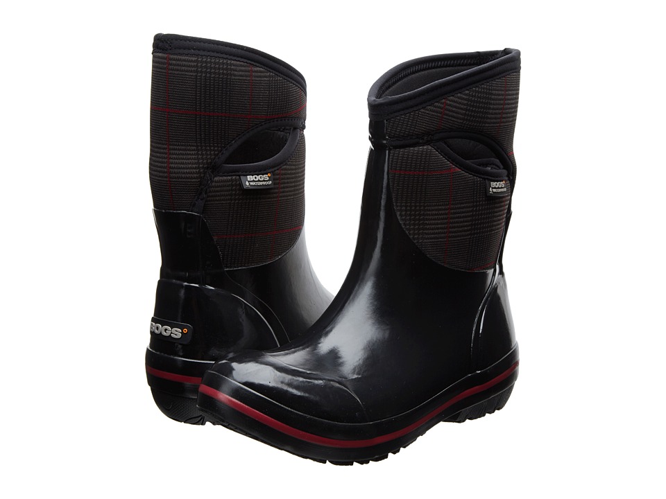 Bogs - Plimsoll Prince of Wales Mid (Black) Women