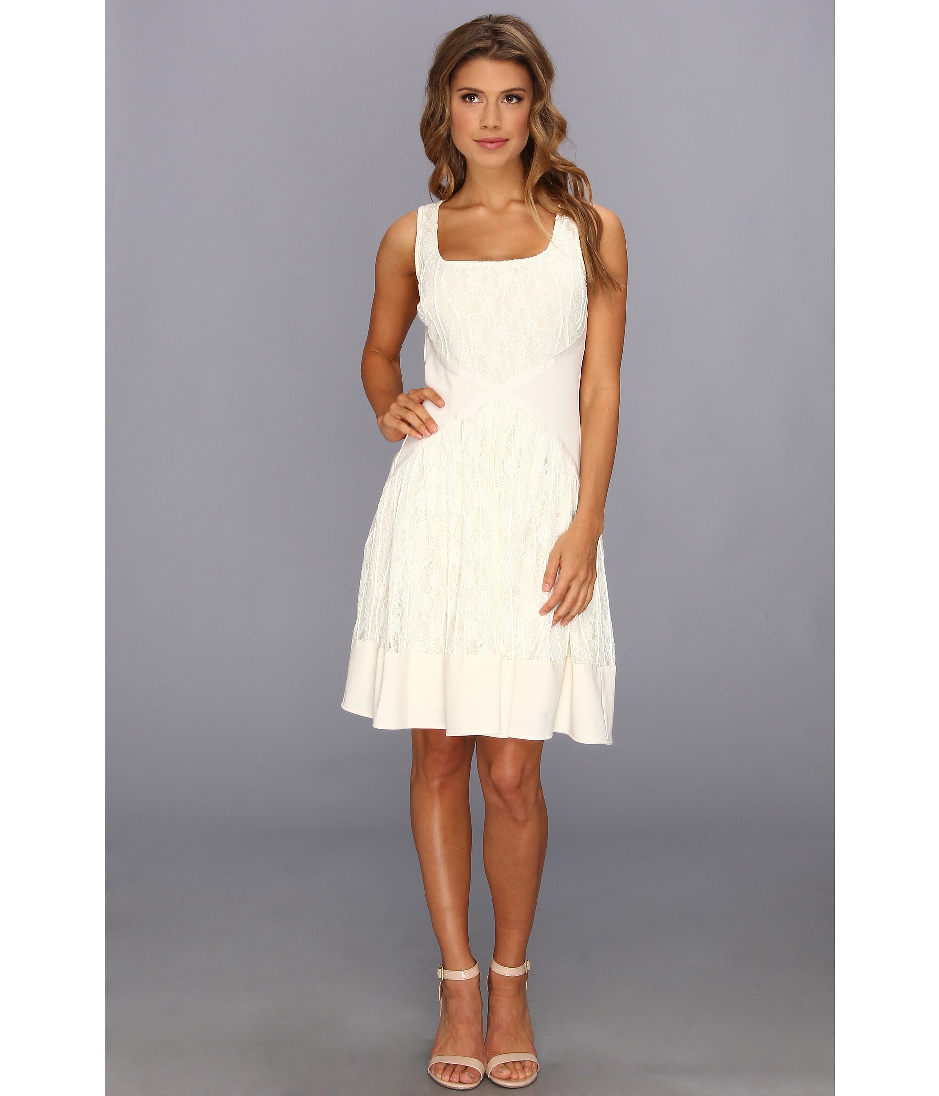 badgley mischka fit and flare cocktail dress