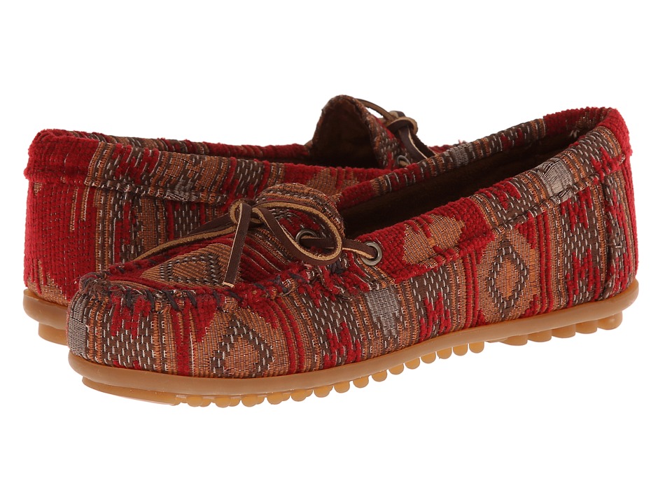 Minnetonka Baja Moc (Red Fabric) Women