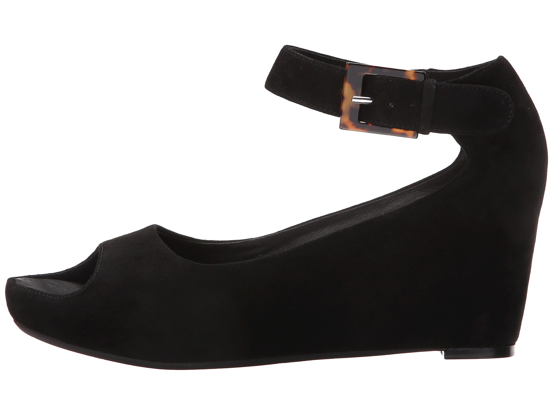 Johnston  Murphy Tricia Ankle Strap Black Glove Suede - Zappos ...