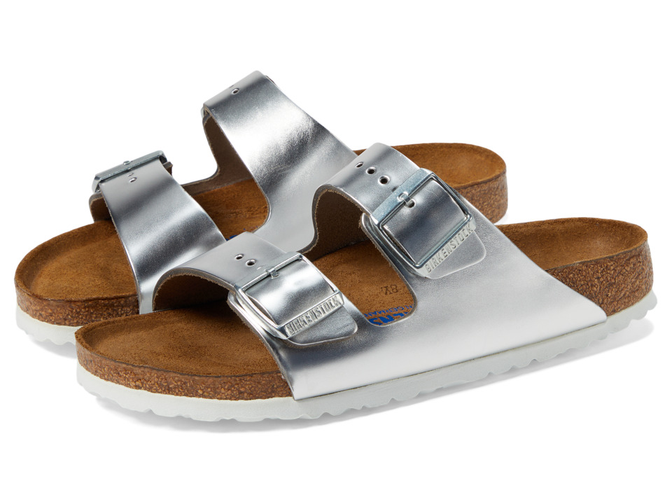Birkenstock Arizona Soft Footbed (Silver Birko-Flor) Sandals