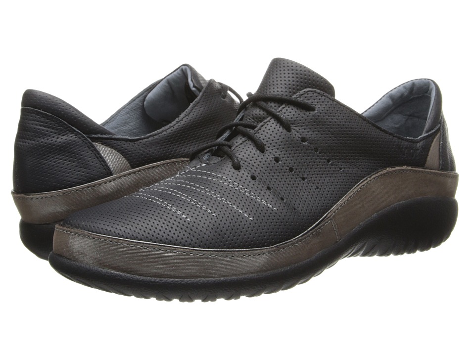Naot Footwear Kumara (Onyx Leather/Silver Threads Leather) Women's Shoes