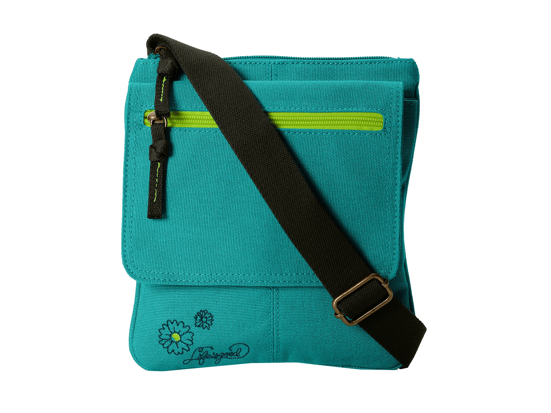 Life Is Good Canvas Crossover Bag Aqua Blue | Shipped Free at Zappos