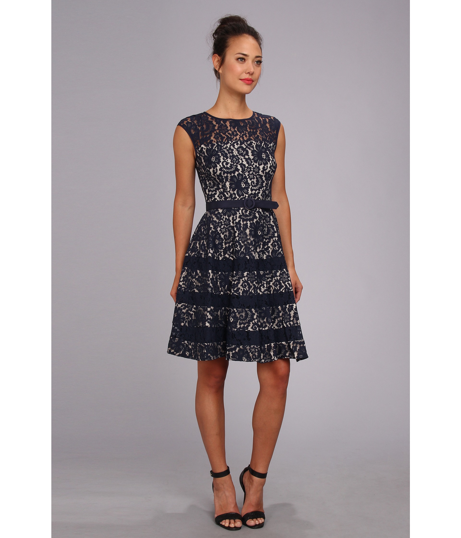 Eliza J Lace Party Dress Navy | Shipped Free at Zappos