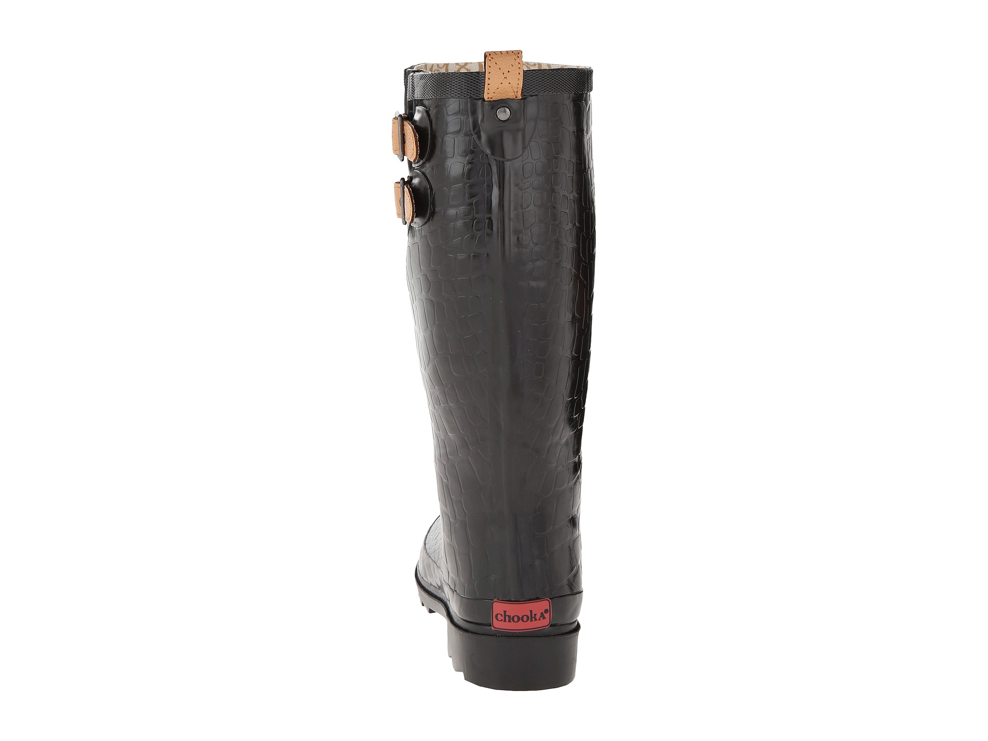 Chooka Texture Solid Croco Rain Boot Black | Shipped Free at Zappos