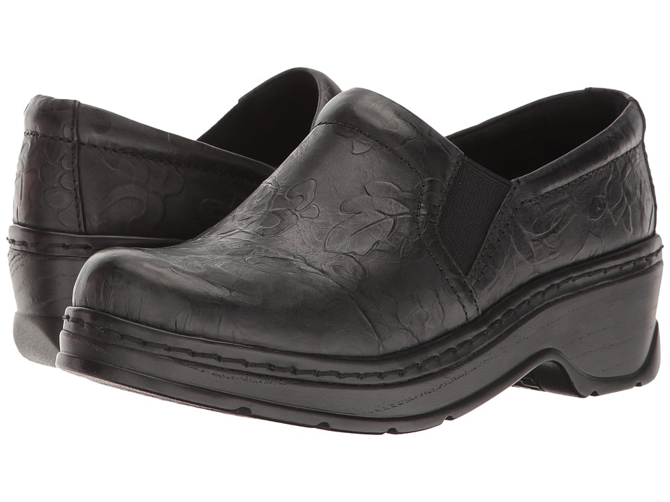 Klogs Footwear Naples (Black Flower Tooled) Women's Clogs