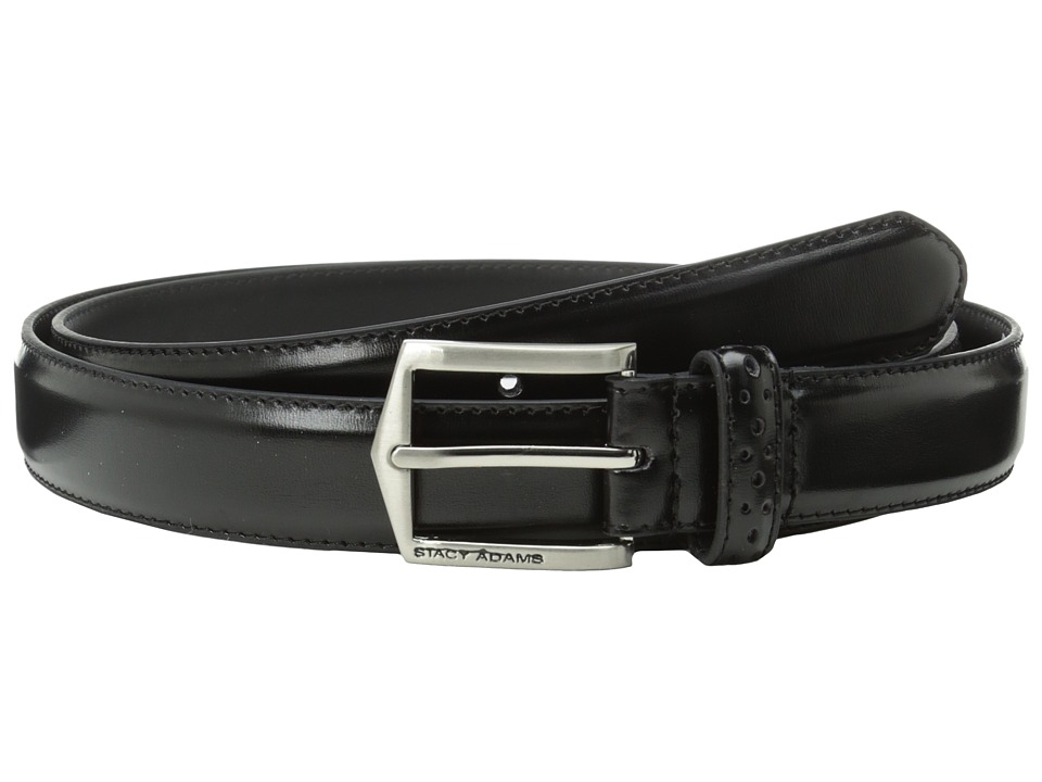 Stacy Adams 30mm Pinseal Leather Belt X (Black) Men