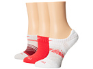 Nike Dri-Fit Graphic No-Show 3-Pair Pack (Lagoon/Action Red/Action Red/White/White/Action Red)