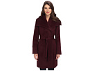 Cole Haan Suri Alpaca Belted Coat w/ Oversized Collar (Garnet)