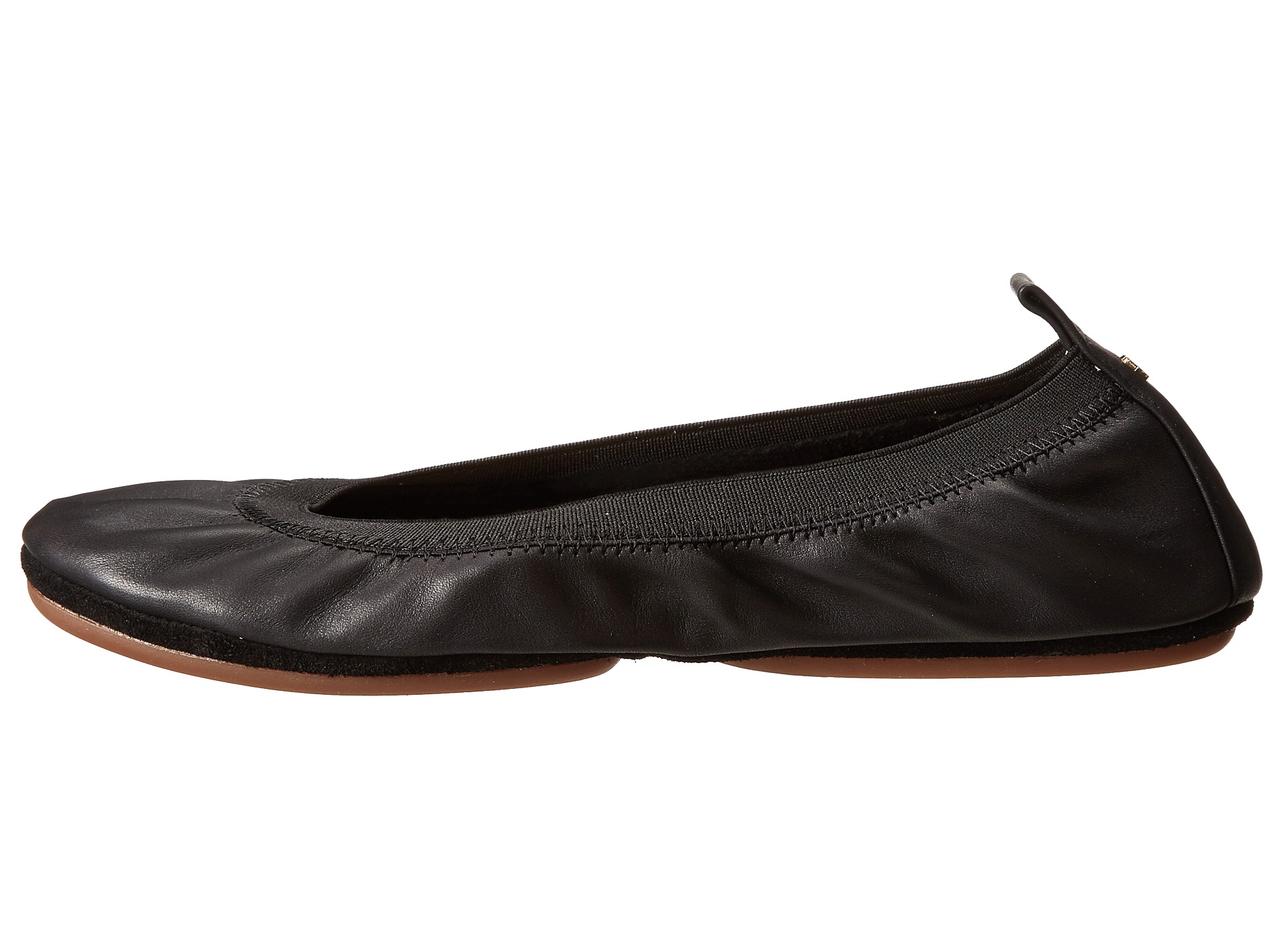 Yosi Samra Samara Soft Leather Fold Up Flat Black - Zappos Free ...