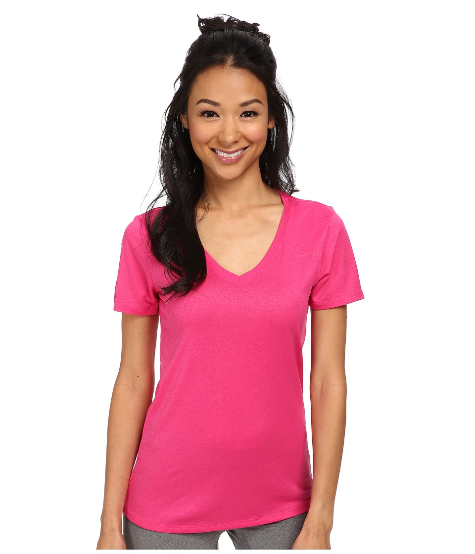 Nike - Legend 2.0 V-Neck Training Tee (Vivid Pink/Vivid Pink) Women