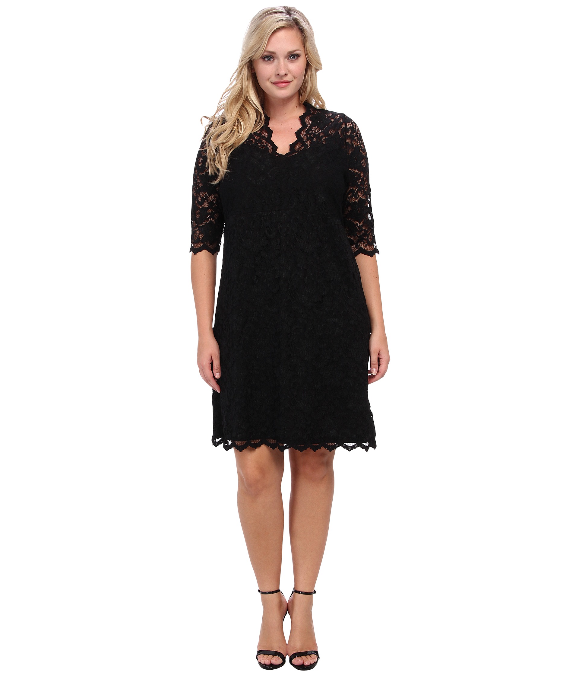 Karen Kane Plus Plus Size Scallop Lace Dress - Zappos Free ...