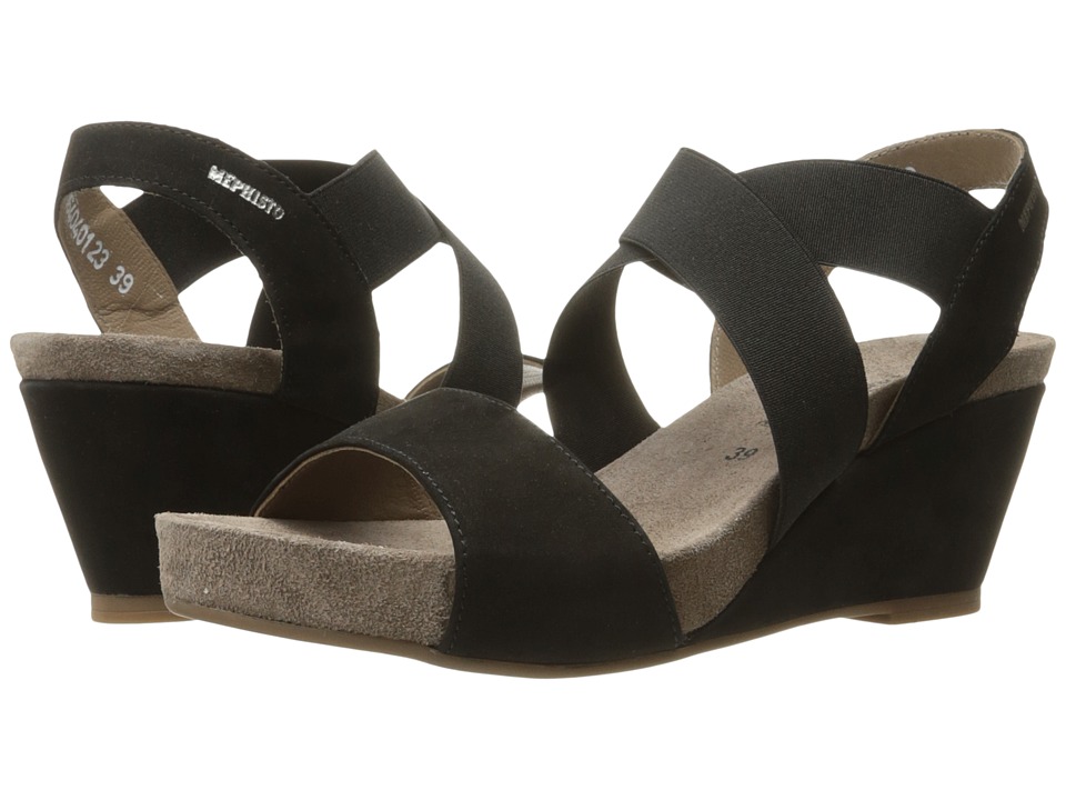 Mephisto Barbara (Black Bucksoft) Sandals