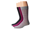 Cole Haan Double Plaid Crew 3-Pack (Medium Grey Heather)