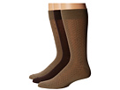 Cole Haan Scattered Dots Crew 3-Pack (Khaki/Caf /Khaki)