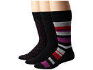 Cole Haan Avenue Stripe Crew 3-Pack (Black)