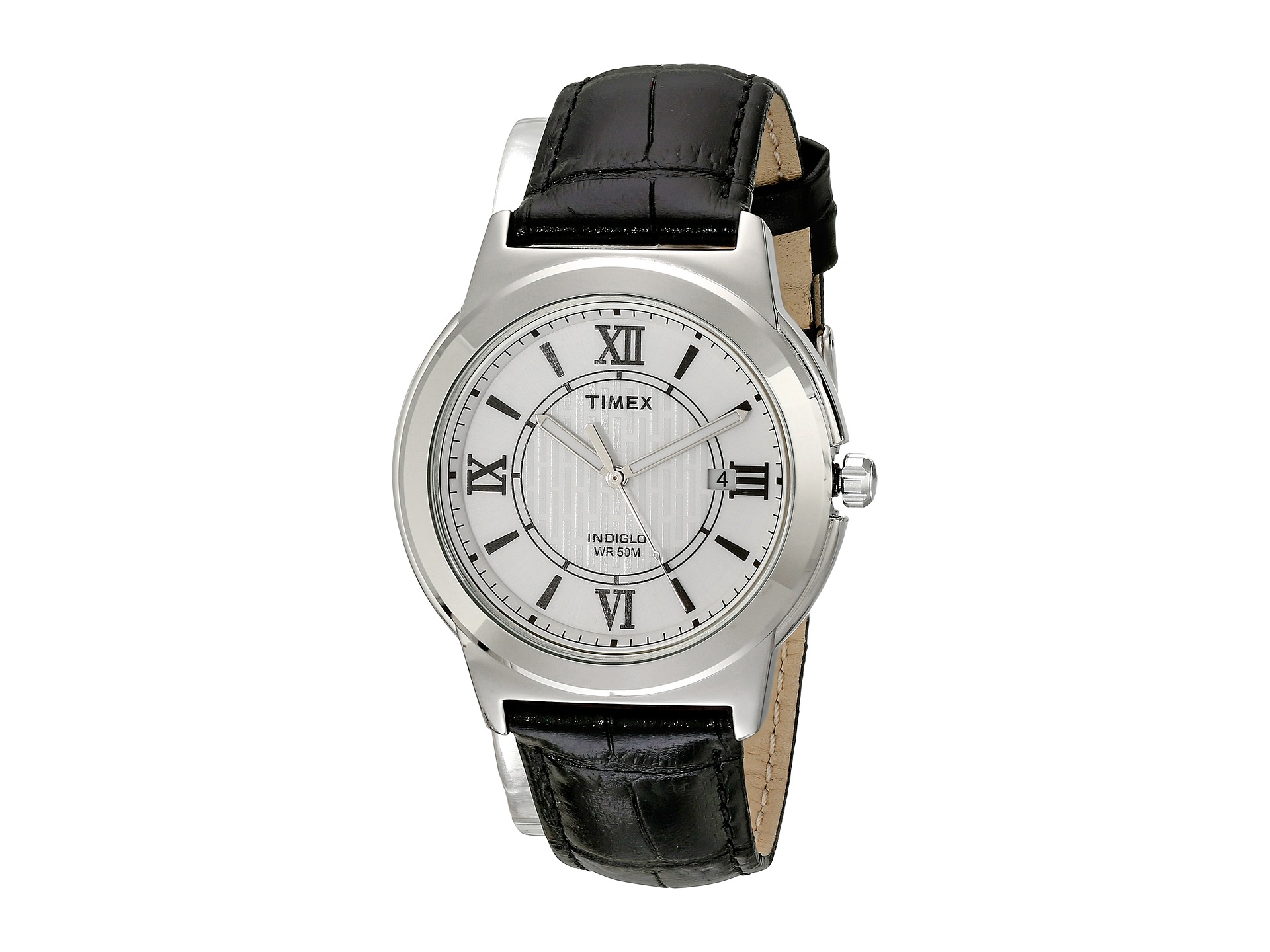 Timex Main Street Dress Leather Strap Watch - Zappos Free Shipping ...