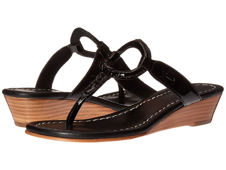 Bernardo Matrix Wedge (Black Patent) Women